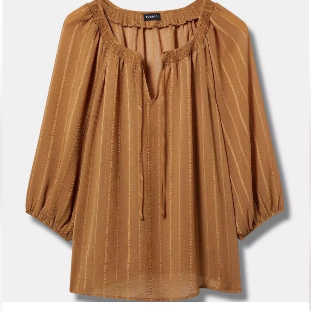 Brown Peasant Ragland Top - Picture 3 of 6